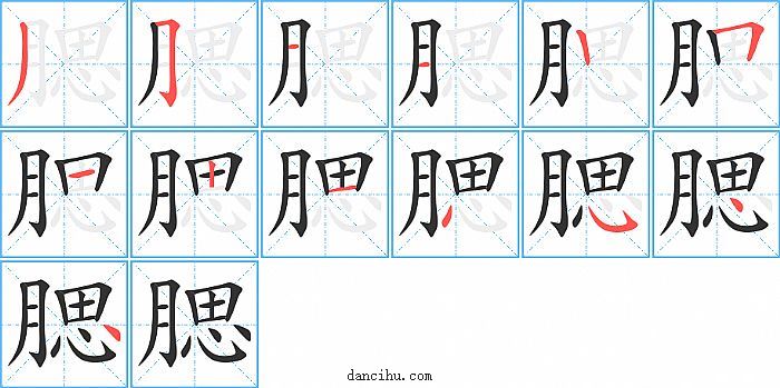 腮字笔顺分步演示图