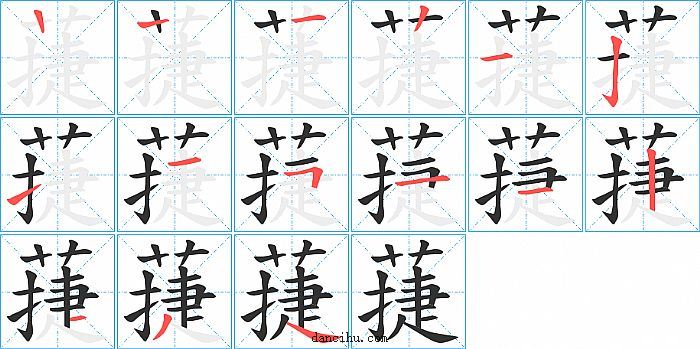 蓵字笔顺分步演示图