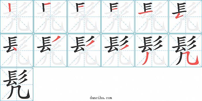 髠字笔顺分步演示图