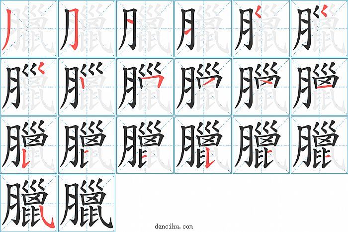 臘字笔顺分步演示图