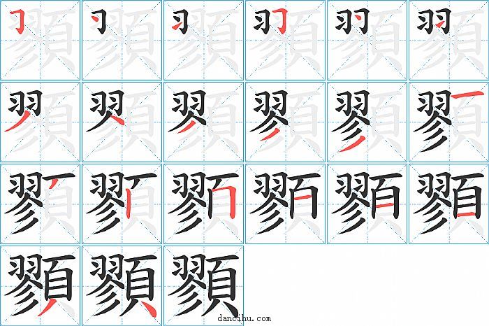 顟字笔顺分步演示图