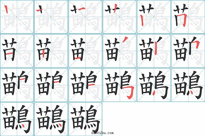 鶓字笔顺分步演示图