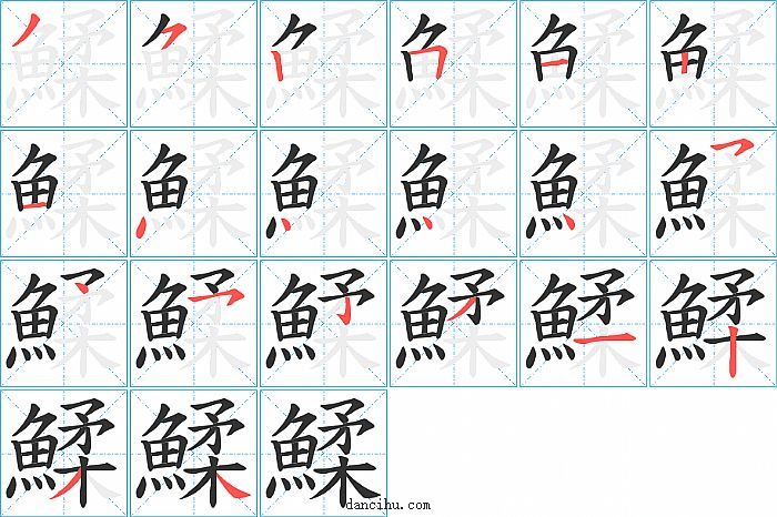 鰇字笔顺分步演示图