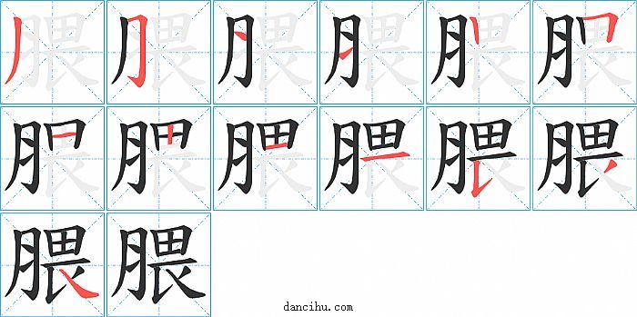 腲字笔顺分步演示图