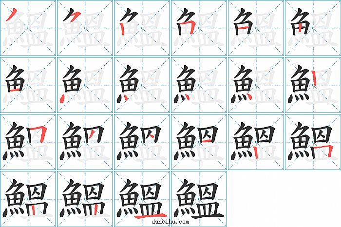 鰮字笔顺分步演示图