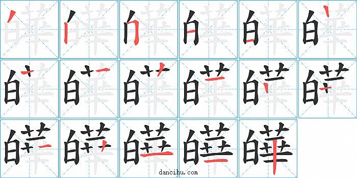 皣字笔顺分步演示图