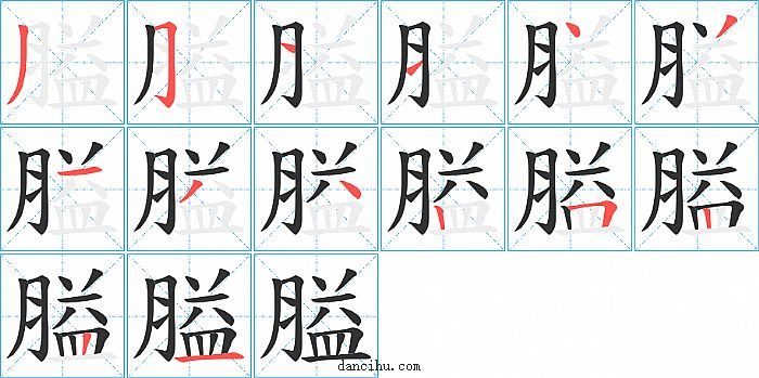 膉字笔顺分步演示图