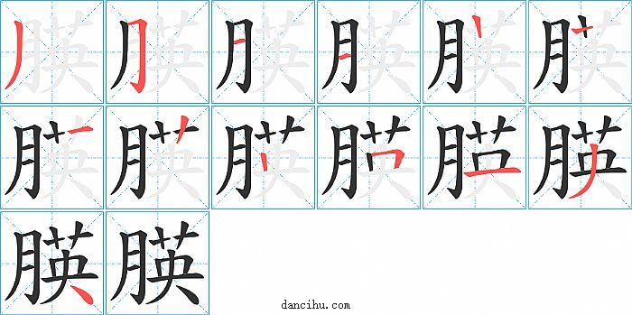 朠字笔顺分步演示图