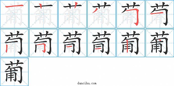 葡字笔顺分步演示图