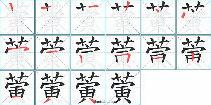 蔩字笔顺分步演示图