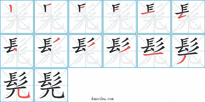 髡字笔顺分步演示图