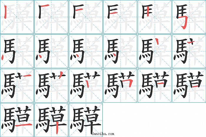 騲字笔顺分步演示图