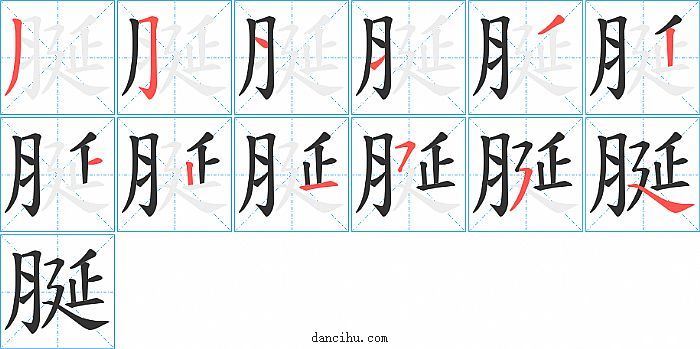 脠字笔顺分步演示图