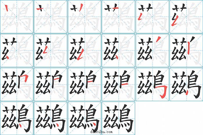 鷀字笔顺分步演示图