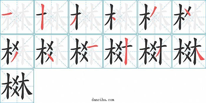 棥字笔顺分步演示图