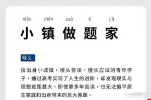 小鎮(zhèn)做題家是什么意思