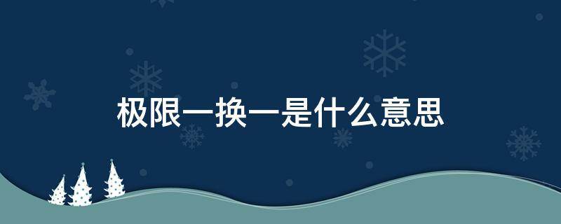 极限一换一