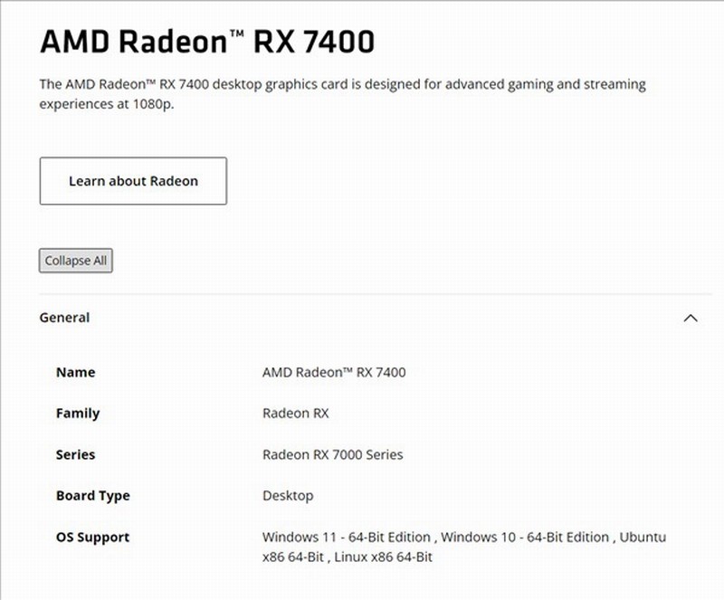 AMD低调发布RDNA3架构入门级显卡新品