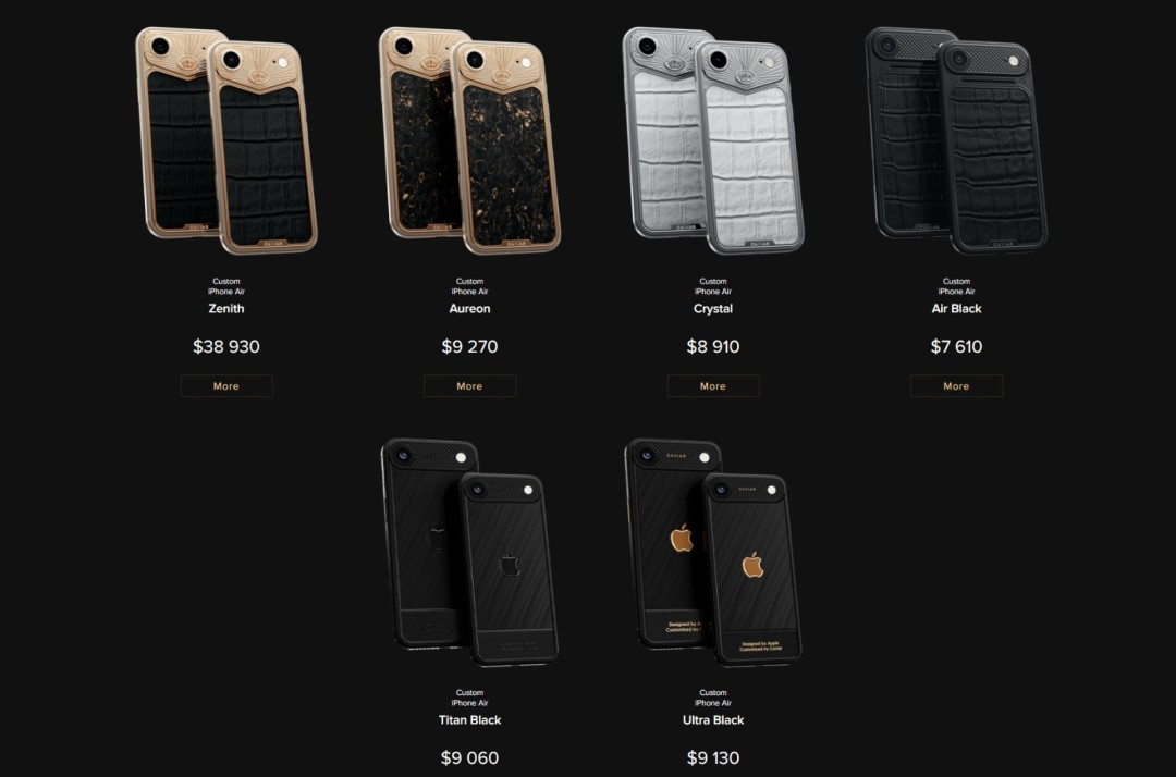 奢华品牌Caviar推出黄金钛金属定制版iPhone Air系列