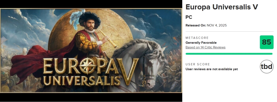 《欧陆风云5》战略深度获赞 优化打磨待提升