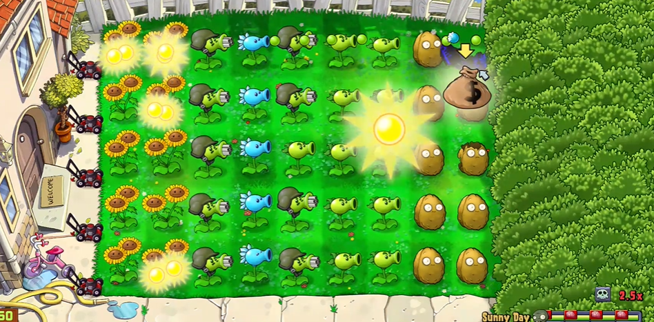 《植物大战僵尸:重植版》晴天关卡布局策略解析