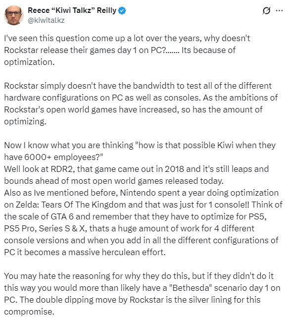 爆《GTA6》PC版延后原因：跨平台优化挑战艰巨‌