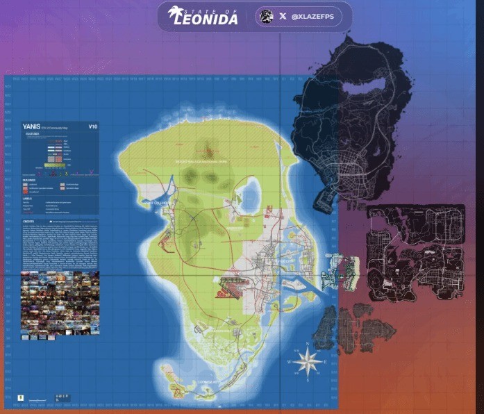 ‌《GTA6》地图规模图曝光，细节填充成玩家关注焦点