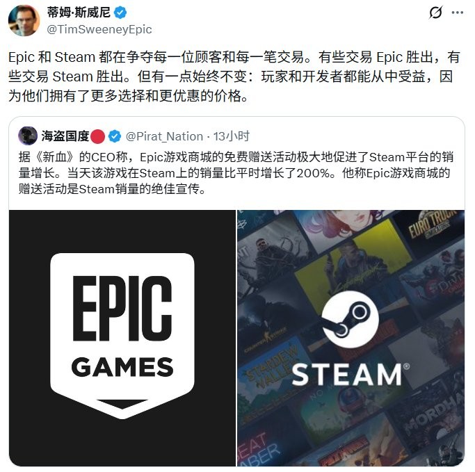 免费送出惹争议,Steam销量反增引对手回击