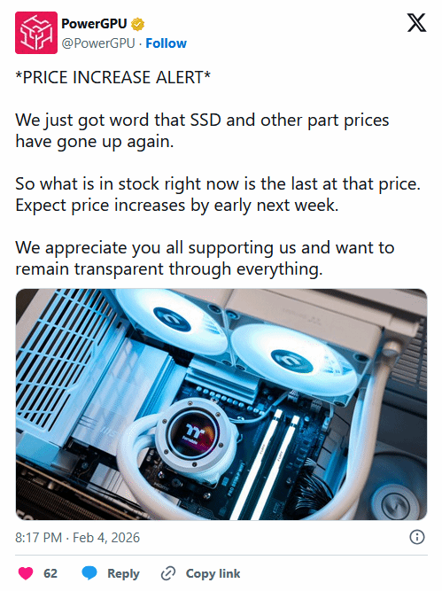 PC硬件市场风云突变：存储价格全面飙升，涨价潮无止境‌