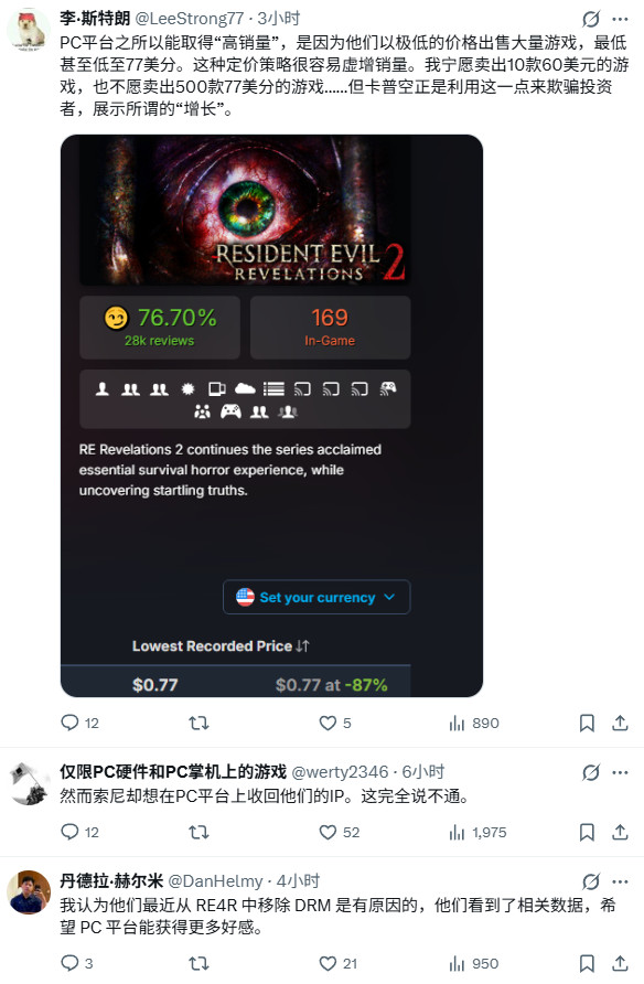 ‌Capcom：PC平台贡献近半销量