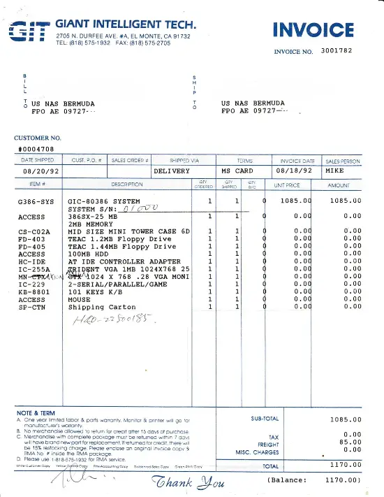 網(wǎng)友分享1992年老電腦配置單，引發(fā)懷舊熱潮