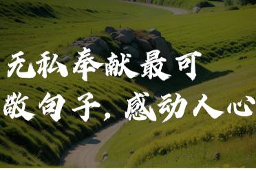 低真挚的奉献是什么意思