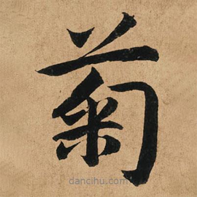 菊書法圖片